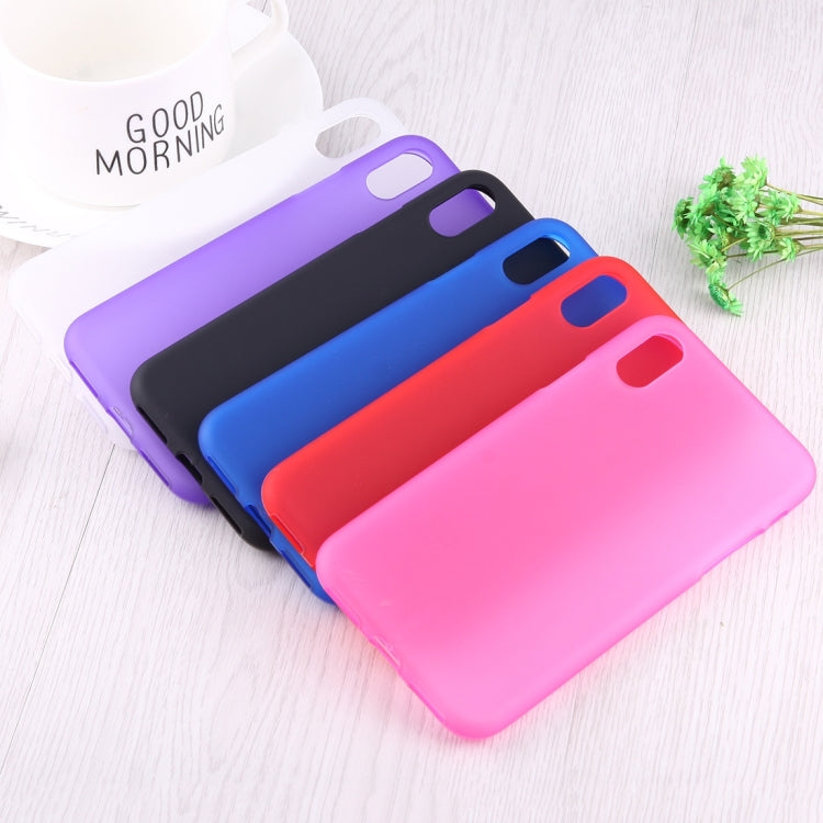 For iPhone XS Max Solid Color Frosted Soft TPU Case