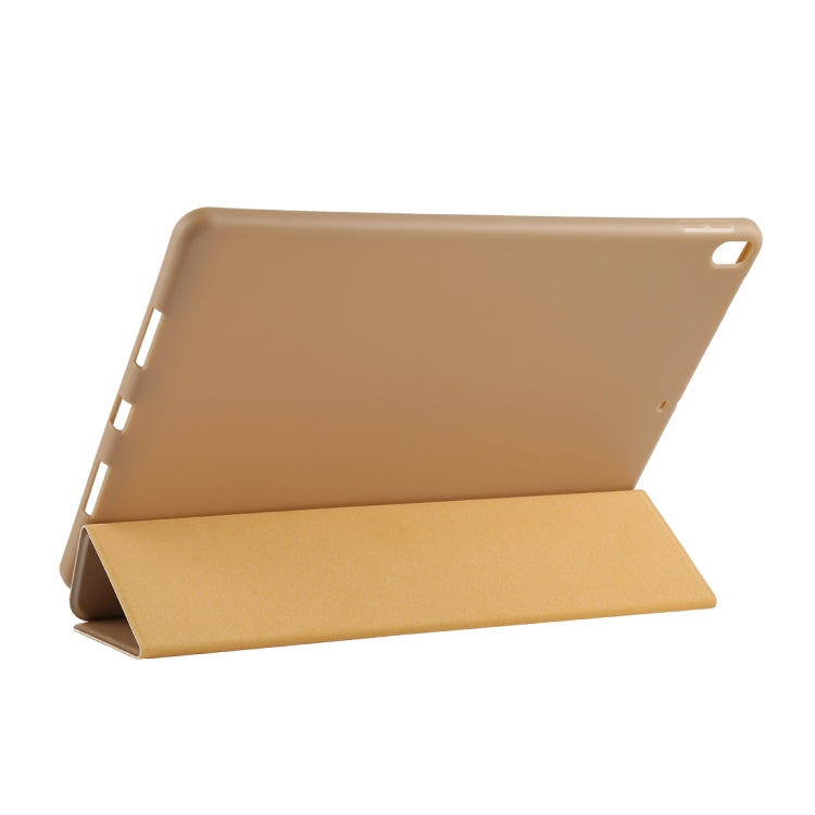 PU Plastic Bottom Case Foldable Deformation Left and Right Flip Leather Case with Three Fold Bracket & Smart Sleep for iPad Air3 2019