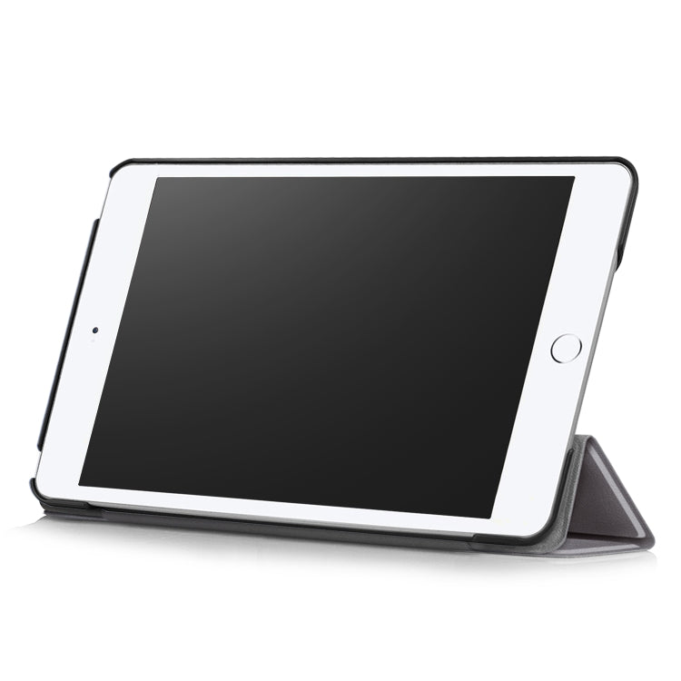 Custer Texture Horizontal Flip Leather Case for iPad Mini 2019 & Mini 4, with Three-folding Holder & Sleep / Wake-up Function, For iPad Mini 2019 & Mini 4