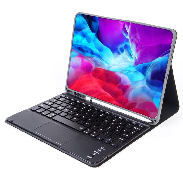 X-11BC Skin Plain Texture Detachable Bluetooth Keyboard Tablet Case for iPad Pro 11 inch 2020 / 2018, with Touchpad & Pen Slot