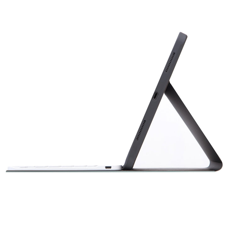 X-11BS Skin Plain Texture Detachable Bluetooth Keyboard Tablet Case for iPad Pro 11 inch 2020 / 2018, with Pen Slot & Backlight, White Keyboard