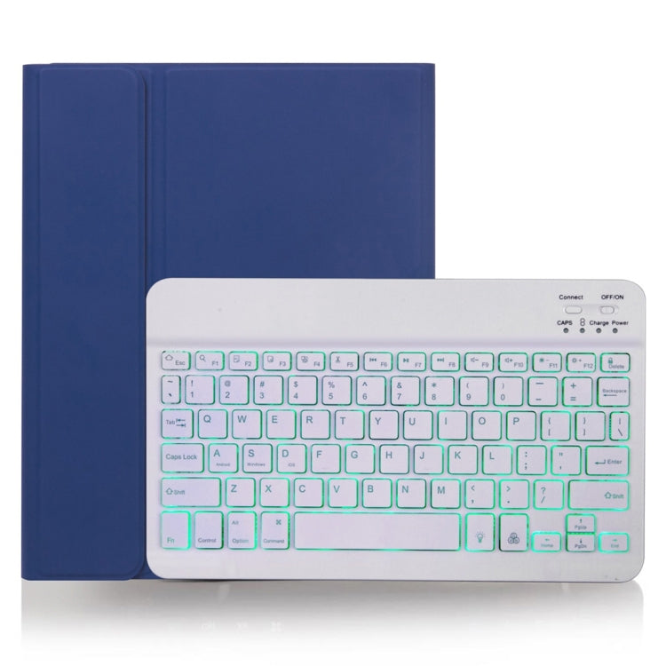 X-11BS Skin Plain Texture Detachable Bluetooth Keyboard Tablet Case for iPad Pro 11 inch 2020 / 2018, with Pen Slot & Backlight, White Keyboard
