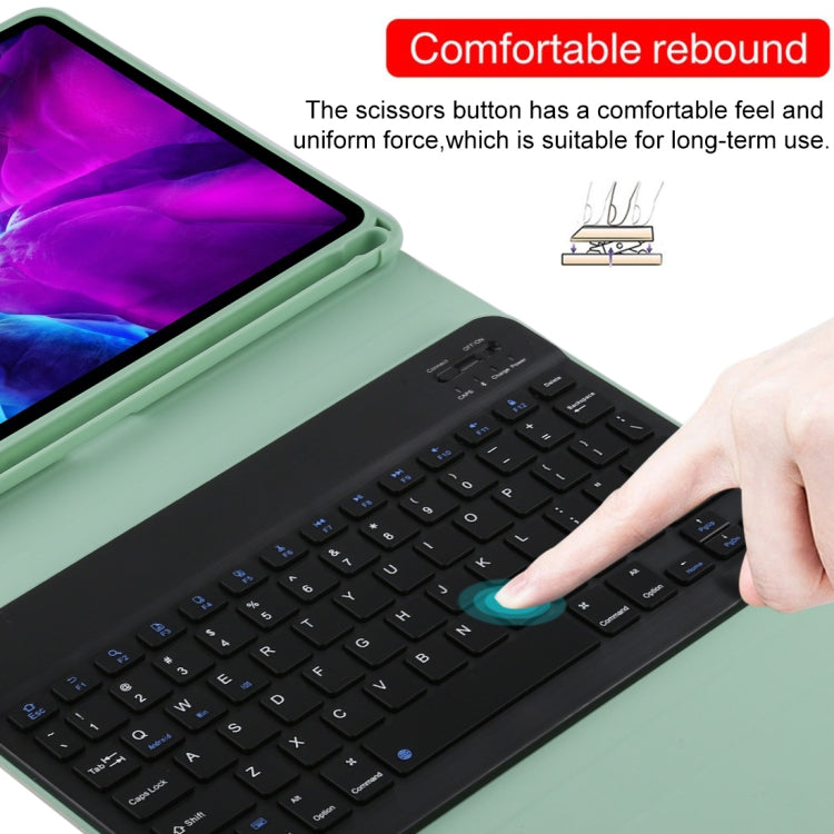 TG11B Detachable Bluetooth Black Keyboard + Microfiber Leather Tablet Case for iPad Pro 11 inch (2020), with Pen Slot & Holder, Black Keyboard