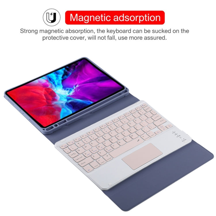 TG11BC Detachable Bluetooth Pink Keyboard Microfiber Leather Tablet Case for iPad Pro 11 inch (2020), with Touchpad & Pen Slot & Holder, Pink Keyboard