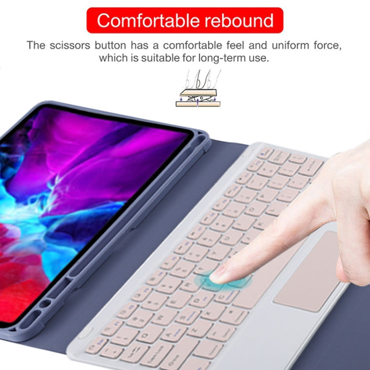 TG11BC Detachable Bluetooth Pink Keyboard Microfiber Leather Tablet Case for iPad Pro 11 inch (2020), with Touchpad & Pen Slot & Holder, Pink Keyboard