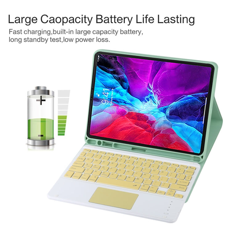 TG11BC Detachable Bluetooth Yellow Keyboard Microfiber Leather Tablet Case for iPad Pro 11 inch (2020), with Touchpad & Pen Slot & Holder, Yellow Keyboard