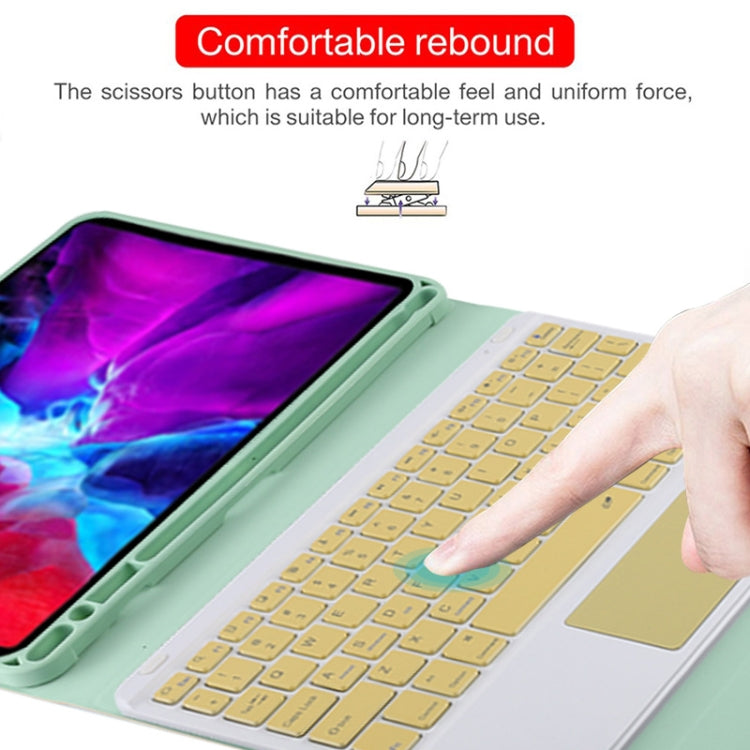 TG11BC Detachable Bluetooth Yellow Keyboard Microfiber Leather Tablet Case for iPad Pro 11 inch (2020), with Touchpad & Pen Slot & Holder, Yellow Keyboard