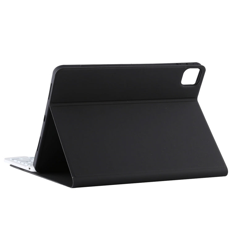 TG11BS Detachable Bluetooth White Keyboard Microfiber Leather Tablet Case for iPad Pro 11 inch (2020), with Backlight & Pen Slot & Holder, White Keyboard
