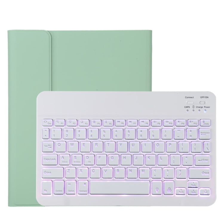 TG11BS Detachable Bluetooth White Keyboard Microfiber Leather Tablet Case for iPad Pro 11 inch (2020), with Backlight & Pen Slot & Holder, White Keyboard
