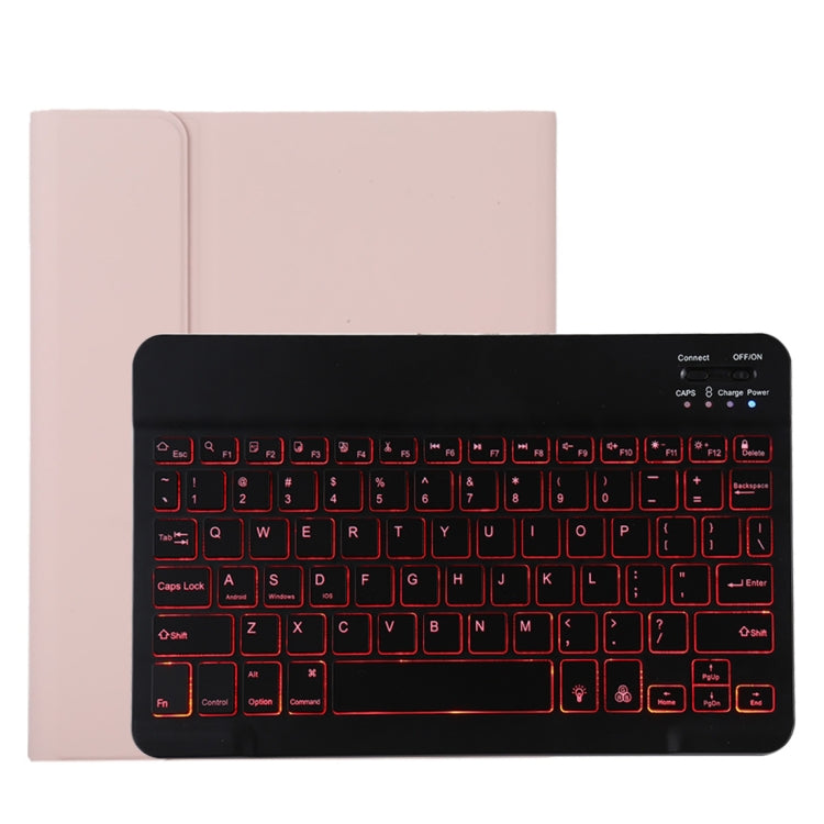 TG11BS Detachable Bluetooth Black Keyboard + Microfiber Leather Tablet Case for iPad Pro 11 inch (2020), with Backlight & Pen Slot & Holder, Black Keyboard