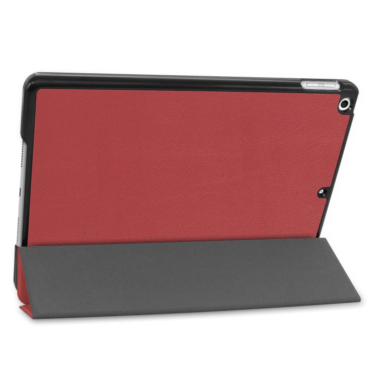 For iPad 10.2 Custer Texture Horizontal Flip Smart PU Leather Case with Sleep / Wake-up Function & Three-folding Holder, For iPad 10.2