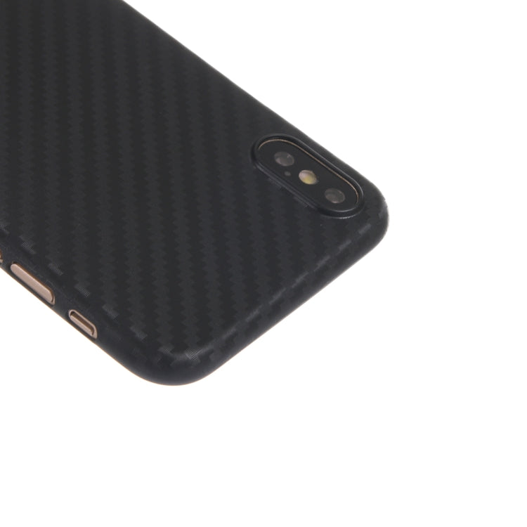 For iPhone X / XS Carbon Fibre Texture PP Protective Back Cover Case