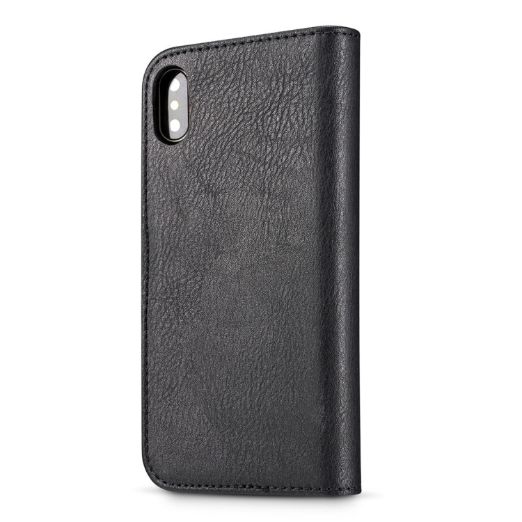 For iPhone X / XS DG.MING Crazy Horse Texture Horizontal Flip Detachable Magnetic Protective Case with Holder & Card Slots & Wallet
