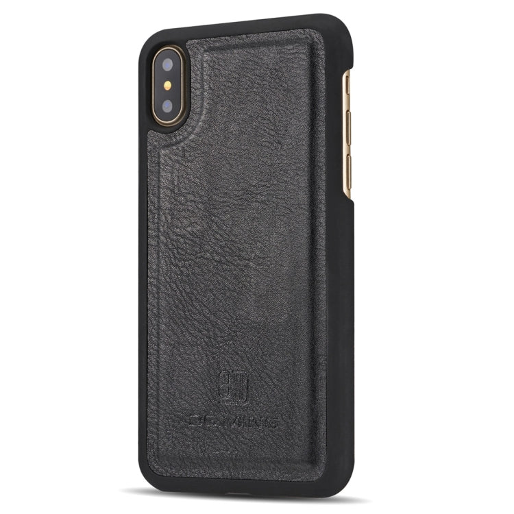 For iPhone X / XS DG.MING Crazy Horse Texture Horizontal Flip Detachable Magnetic Protective Case with Holder & Card Slots & Wallet