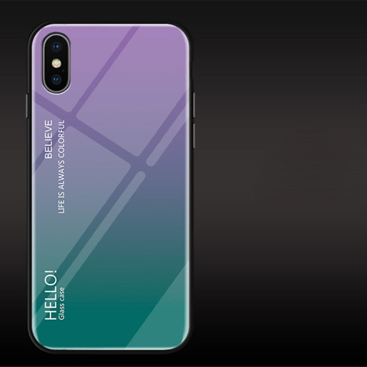 For iPhone X / XS Gradient Color Glass Case