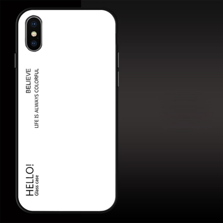 For iPhone X / XS Gradient Color Glass Case