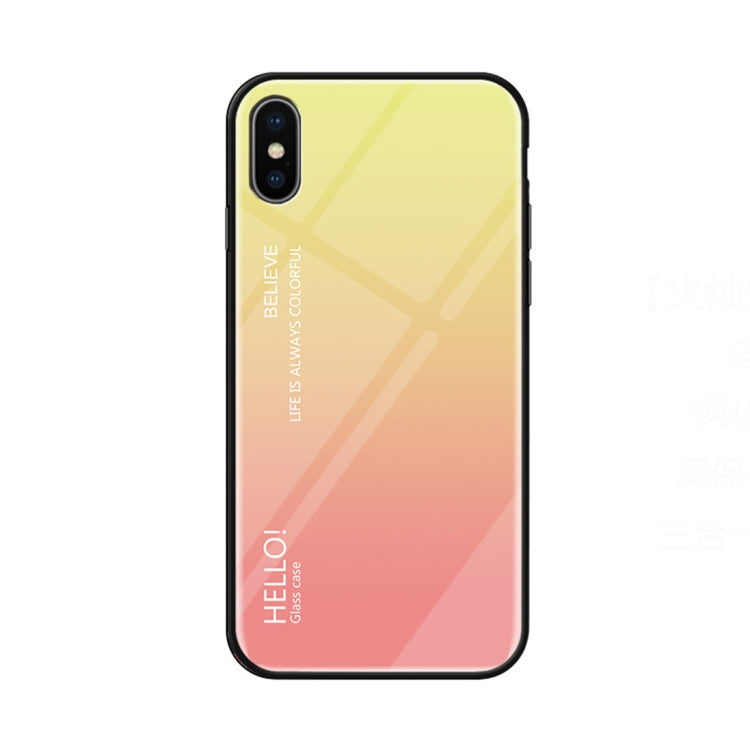 For iPhone X / XS Gradient Color Glass Case