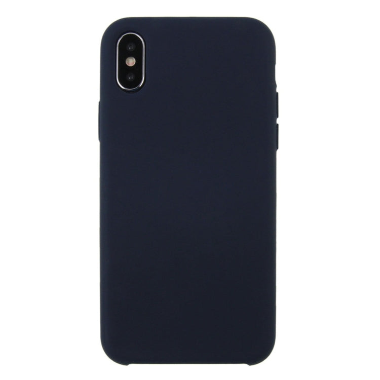 For iPhone X / XS Pure Color Liquid Silicone + PC Dropproof Protective Back Cover Case