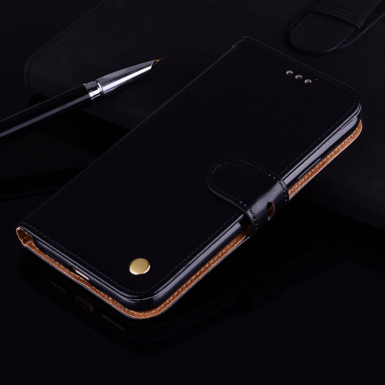 For iPhone X / XS Business Style Oil Wax Texture Horizontal Flip Leather Case with Holder & Card Slots & Wallet
