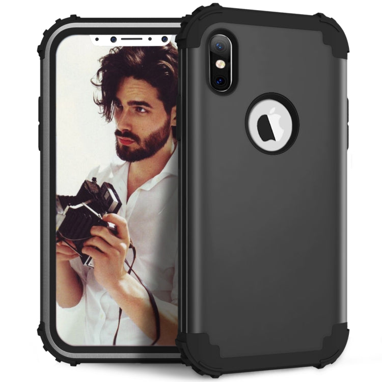 For iPhone X / XS Diamond Series Electroplating PC + Silicone Protective Case