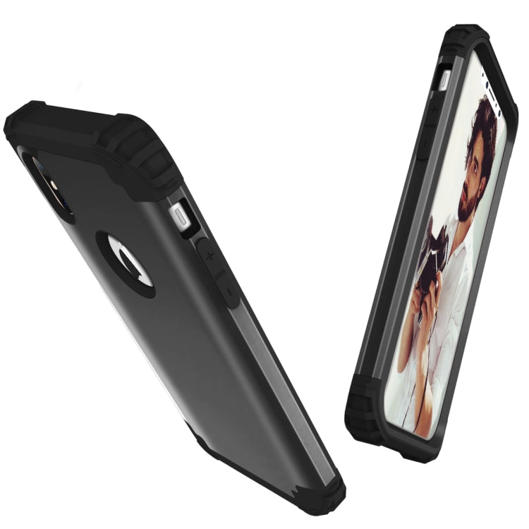 For iPhone X / XS Diamond Series Electroplating PC + Silicone Protective Case