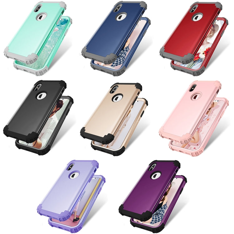 For iPhone X / XS Diamond Series Electroplating PC + Silicone Protective Case