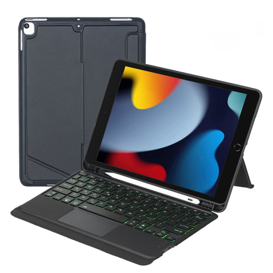 T102-AS For iPad 10.2 2021/2020/2019 / Air 3 10.5/Pro 10.5 Touch Backlight Split Type Bluetooth Keyboard Leather Case, T102-AS