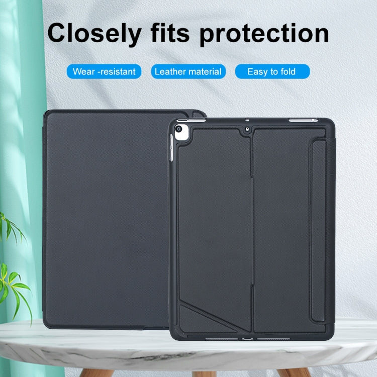 T102-AS For iPad 10.2 2021/2020/2019 / Air 3 10.5/Pro 10.5 Touch Backlight Split Type Bluetooth Keyboard Leather Case, T102-AS