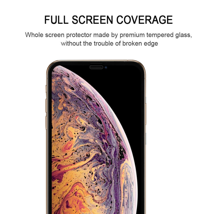 For iPhone XS Max 9H 2.5D Ultrathin Silk-screen Carbon Fiber Full Screen Protector Film