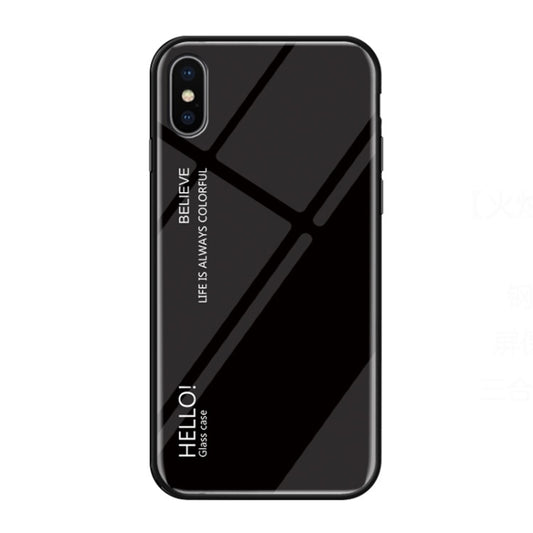 For iPhone XS Max Gradient Color Glass Case