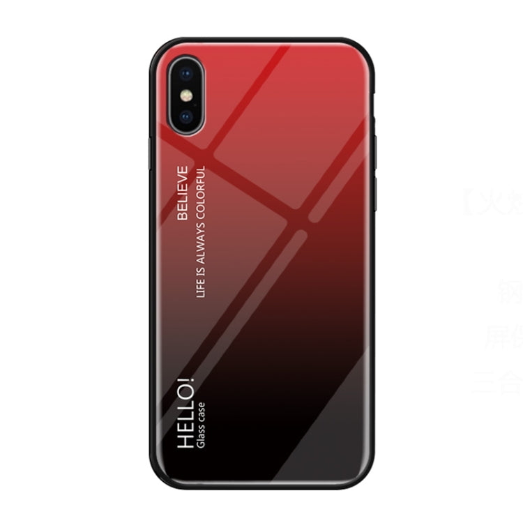 For iPhone XS Max Gradient Color Glass Case