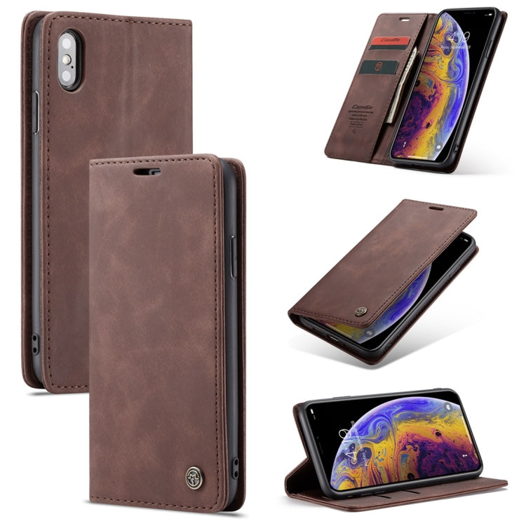 For iPhone XS Max CaseMe-013 Multifunctional Retro Frosted Horizontal Flip Leather Case with Card Slot & Holder & Wallet