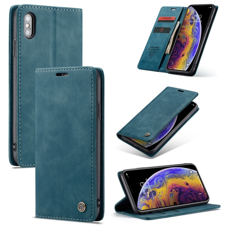 For iPhone XS Max CaseMe-013 Multifunctional Retro Frosted Horizontal Flip Leather Case with Card Slot & Holder & Wallet