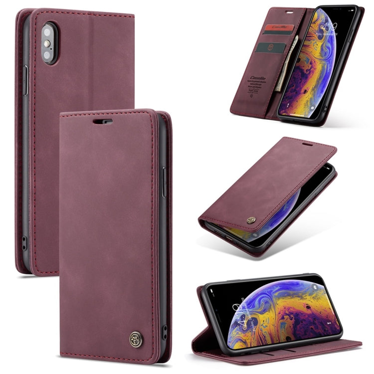 For iPhone XS Max CaseMe-013 Multifunctional Retro Frosted Horizontal Flip Leather Case with Card Slot & Holder & Wallet