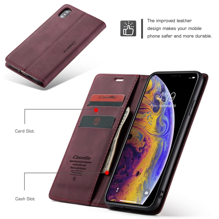 For iPhone XS Max CaseMe-013 Multifunctional Retro Frosted Horizontal Flip Leather Case with Card Slot & Holder & Wallet