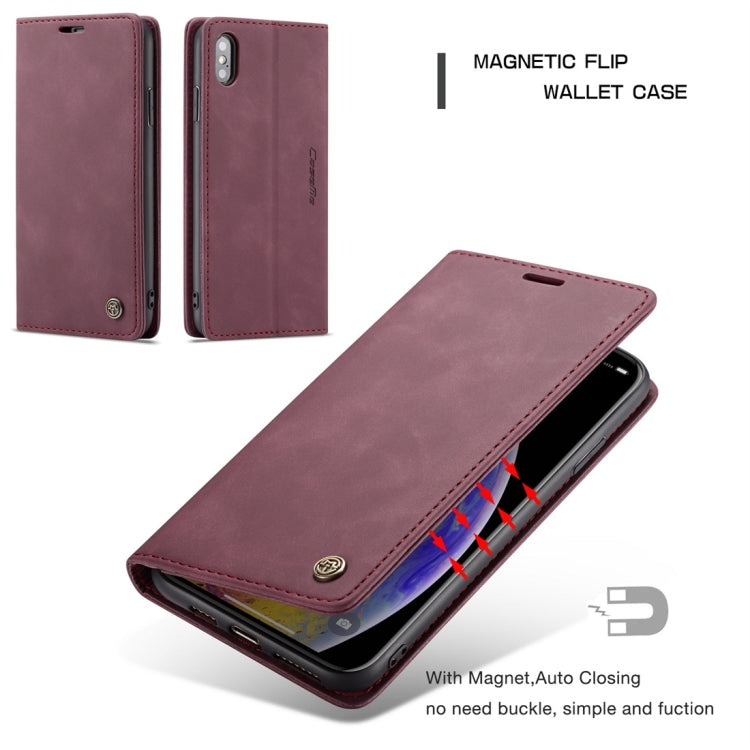 For iPhone XS Max CaseMe-013 Multifunctional Retro Frosted Horizontal Flip Leather Case with Card Slot & Holder & Wallet