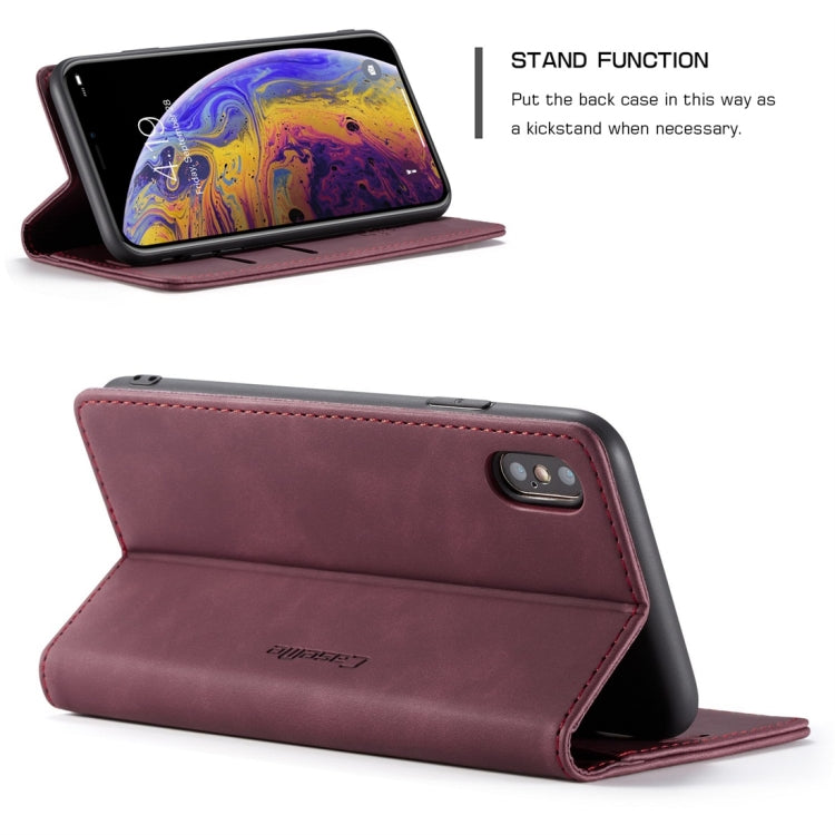 For iPhone XS Max CaseMe-013 Multifunctional Retro Frosted Horizontal Flip Leather Case with Card Slot & Holder & Wallet