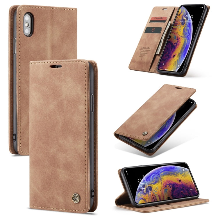 For iPhone XS Max CaseMe-013 Multifunctional Retro Frosted Horizontal Flip Leather Case with Card Slot & Holder & Wallet