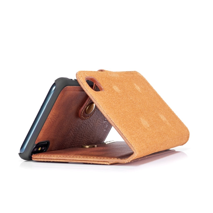 For iPhone XS Max DG.MING Crazy Horse Texture Flip Detachable Magnetic Leather Case with Holder & Card Slots & Wallet