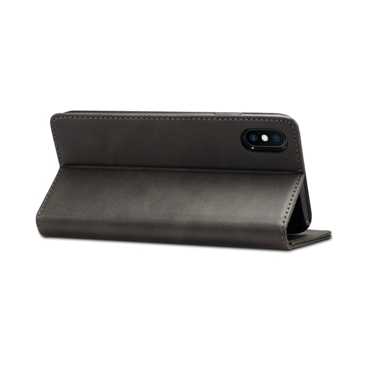 For iPhone XS Max Suteni Calf Texture Horizontal Flip Leather Case with Holder & Card Slots & Wallet