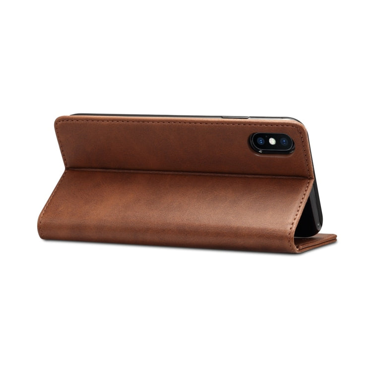 For iPhone XS Max Suteni Calf Texture Horizontal Flip Leather Case with Holder & Card Slots & Wallet