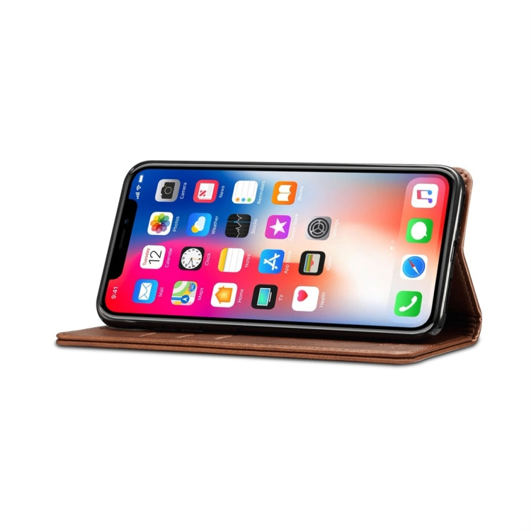 For iPhone XS Max Suteni Calf Texture Horizontal Flip Leather Case with Holder & Card Slots & Wallet