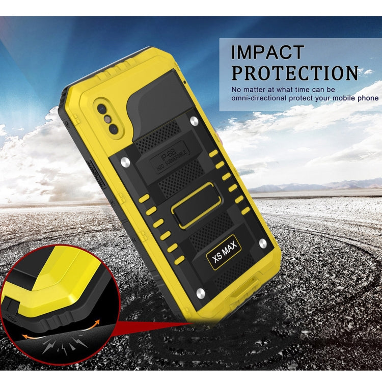 For iPhone XS Max Waterproof Dustproof Shockproof Zinc Alloy + Silicone Case