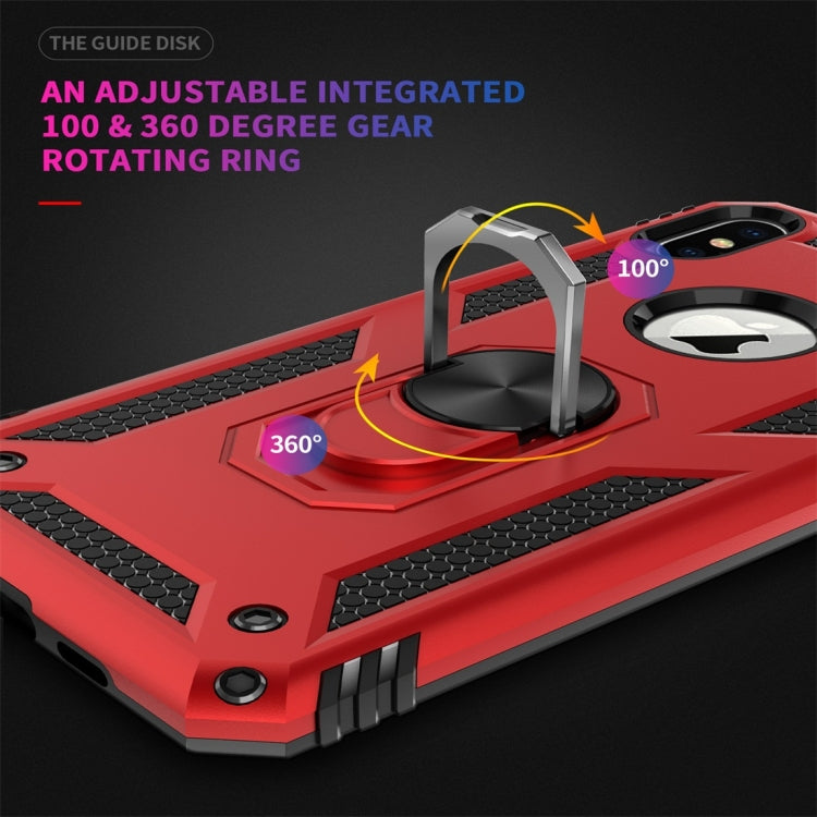 For iPhone XS Max Armor Shockproof TPU + PC Protective Case with 360 Degree Rotation Holder