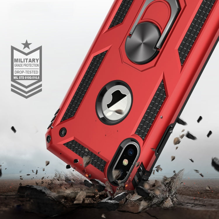 For iPhone XS Max Armor Shockproof TPU + PC Protective Case with 360 Degree Rotation Holder