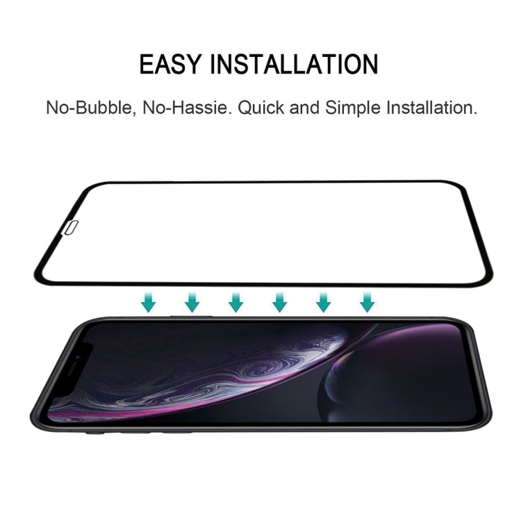 For iPhone 11 / XR 9H 2.5D Ultrathin Silk-screen Carbon Fiber Full Screen Protector Film