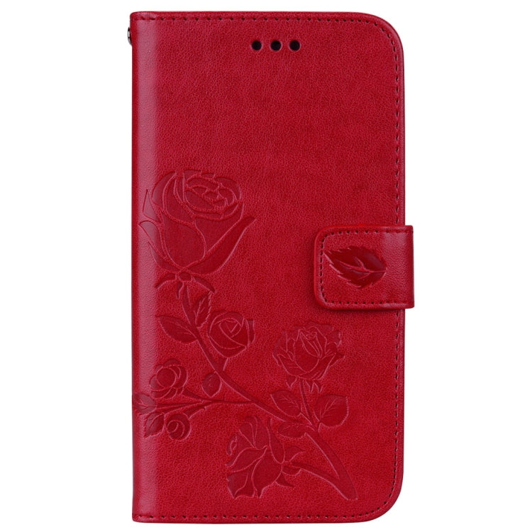 For iPhone XR Rose Embossed Horizontal Flip PU Leather Case, with Holder & Card Slots & Wallet