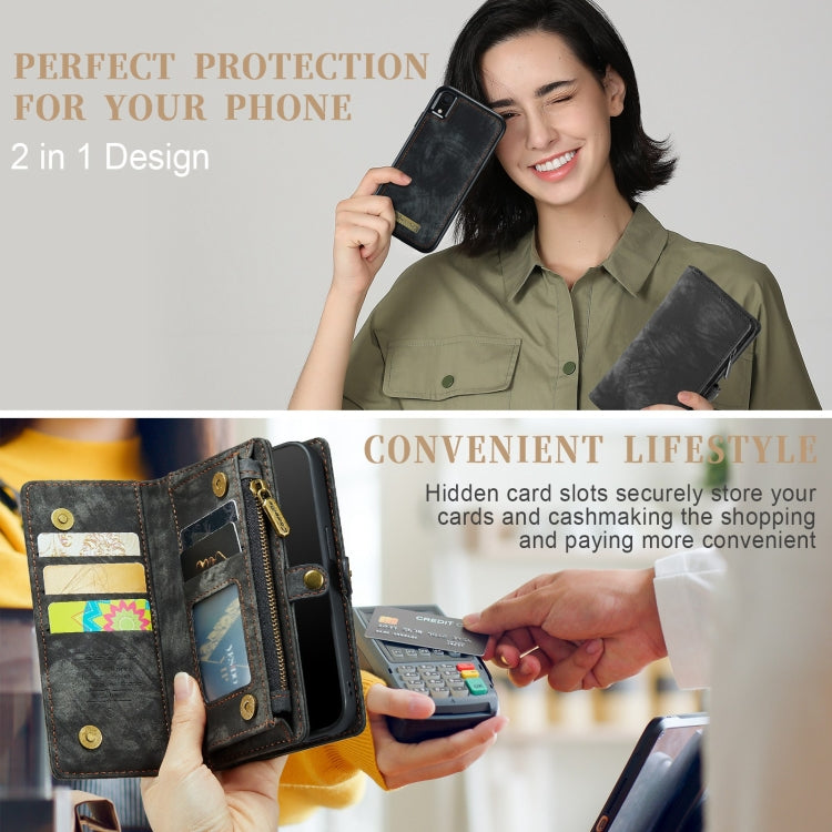 For iPhone XR CaseMe Detachable Multifunctional Horizontal Flip Leather Case with Card Slot & Holder & Zipper Wallet & Photo Frame