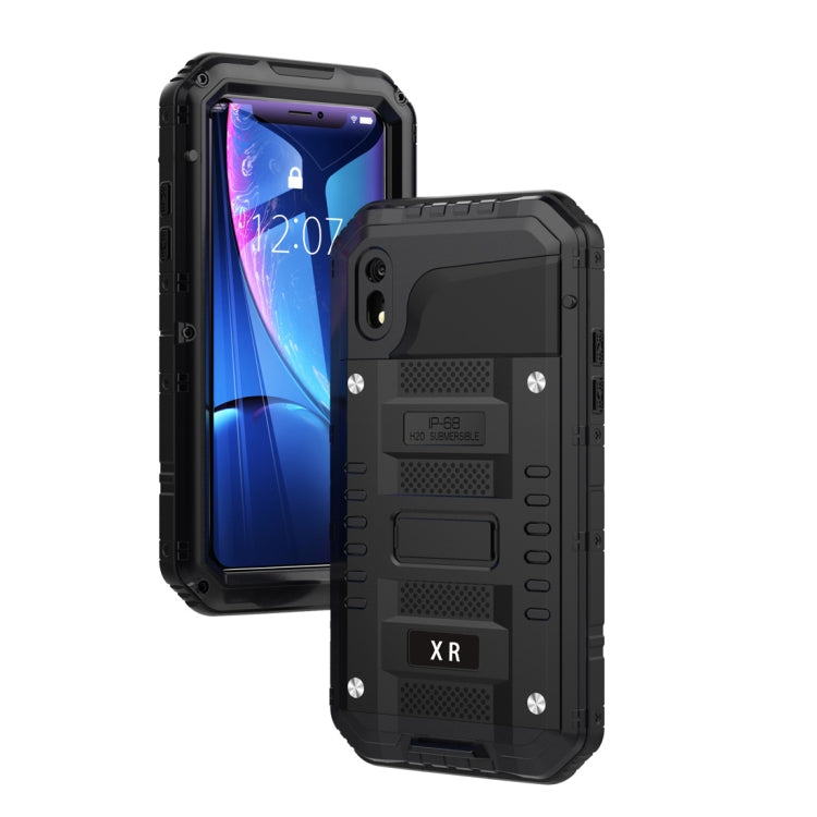For iPhone XR Waterproof Dustproof Shockproof Zinc Alloy + Silicone Case