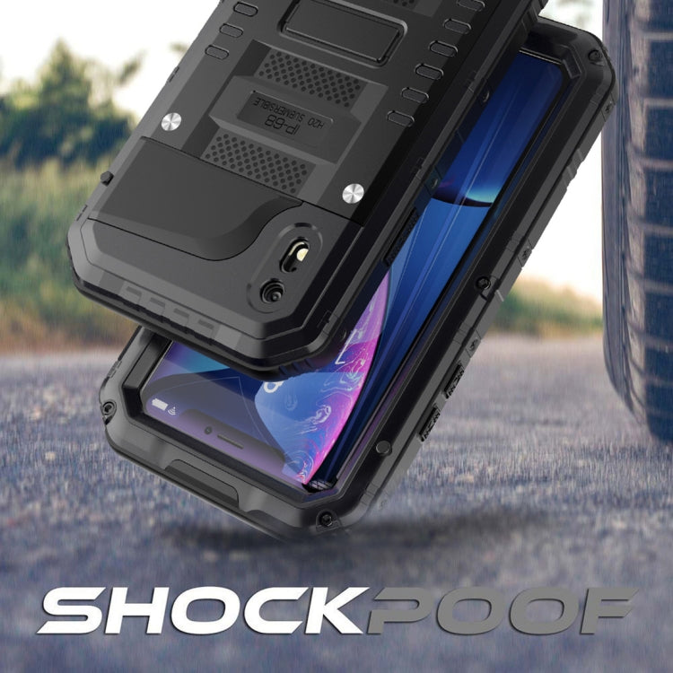 For iPhone XR Waterproof Dustproof Shockproof Zinc Alloy + Silicone Case